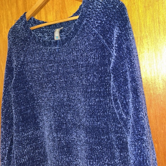 •STUDIO II•NWOT BLUE CHENILLE SCOOPNECK KNIT RIBBED SWEATER SIZE MEDIUM - Picture 8 of 9